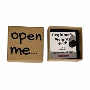 Novelty Gag Gift Tiny Beginner's Weightlifting Weight with Box